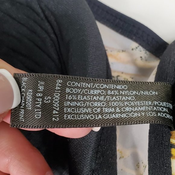 Kardashian Kollection Black Chain Print Bikini Top Women's Medium - Picture 11 of 12